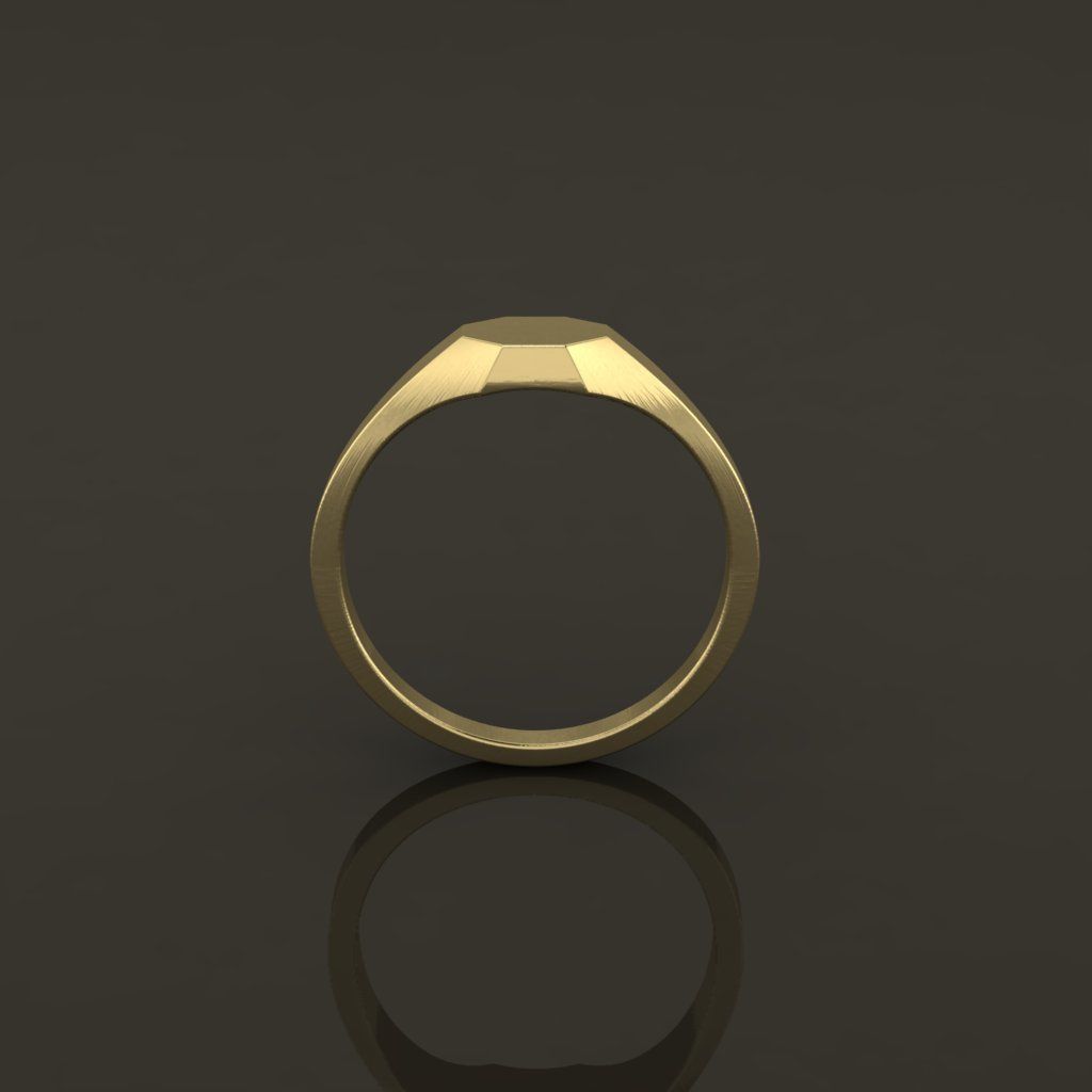 Dainty Thin Signet Octagon Round Mix Size 3D print model_4