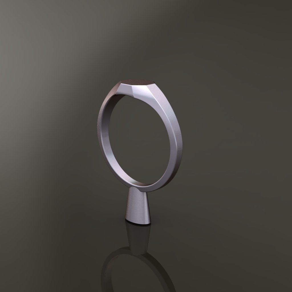 Dainty Thin Signet Octagon Round Mix Size 3D print model_8