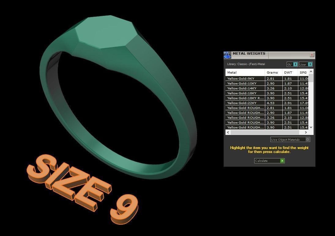 Dainty Thin Signet Octagon Round Mix Size 3D print model_13