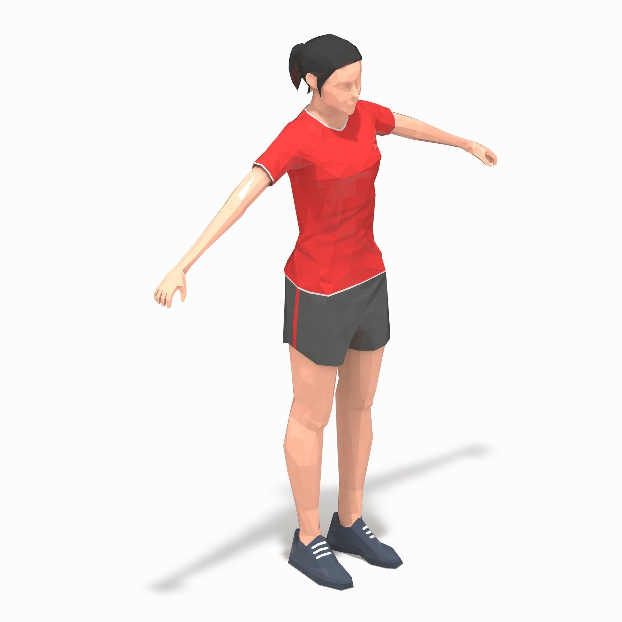 rest Exercise Woman Animation Low-poly 3D model_16