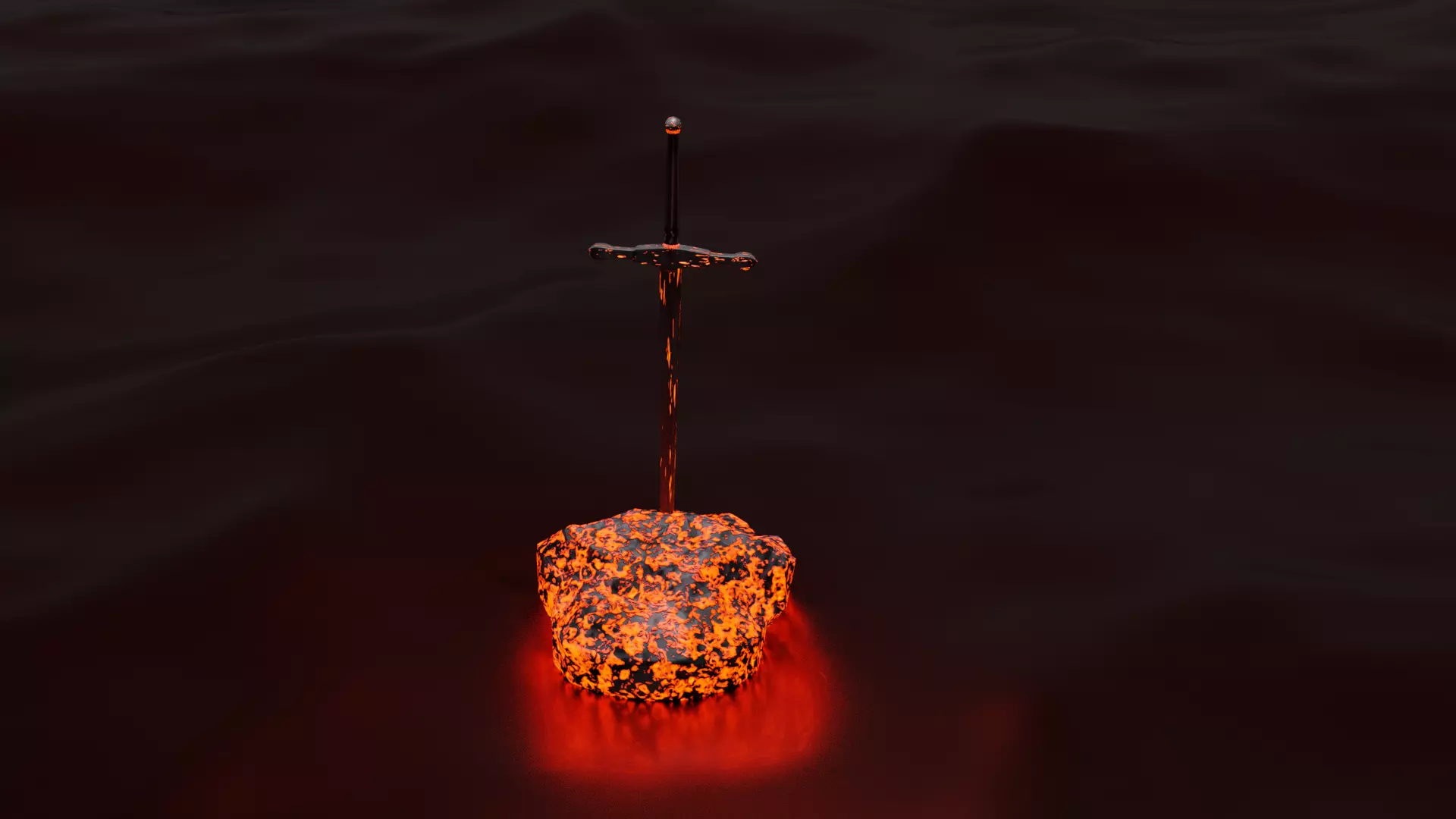Sword stuck in a stone - blender Free low-poly 3D model