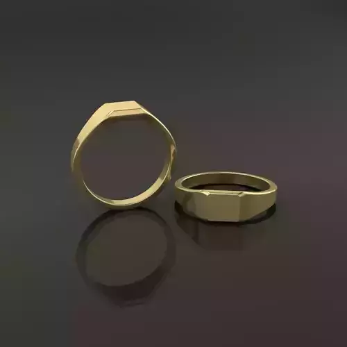 Dainty Thin Signet Ring Square Mix Size