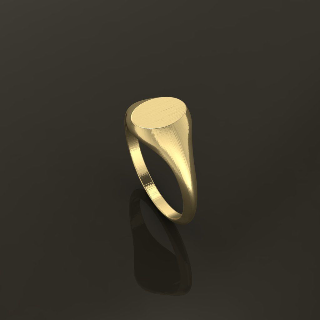 Dainty Thin Signet Ring Vertical Oval Mix Size 3D print model_6