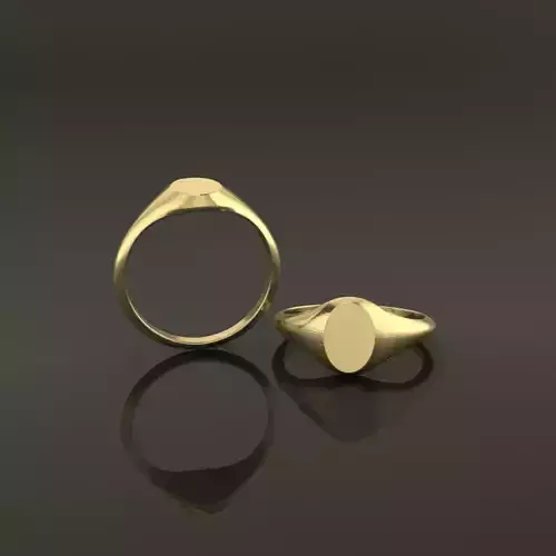 Dainty Thin Signet Ring Vertical Oval Mix Size 3D print model
