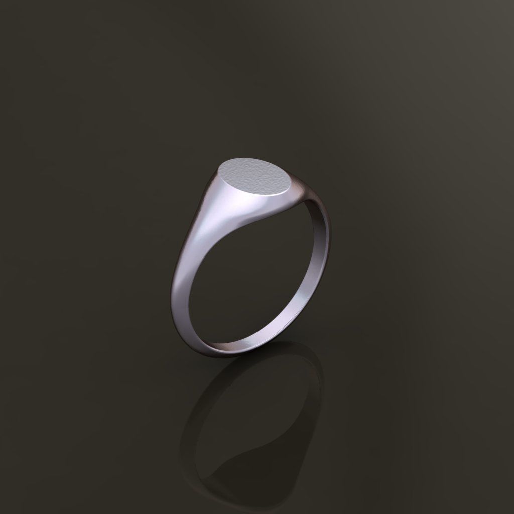 Dainty Thin Signet Ring Vertical Oval Mix Size 3D print model_10