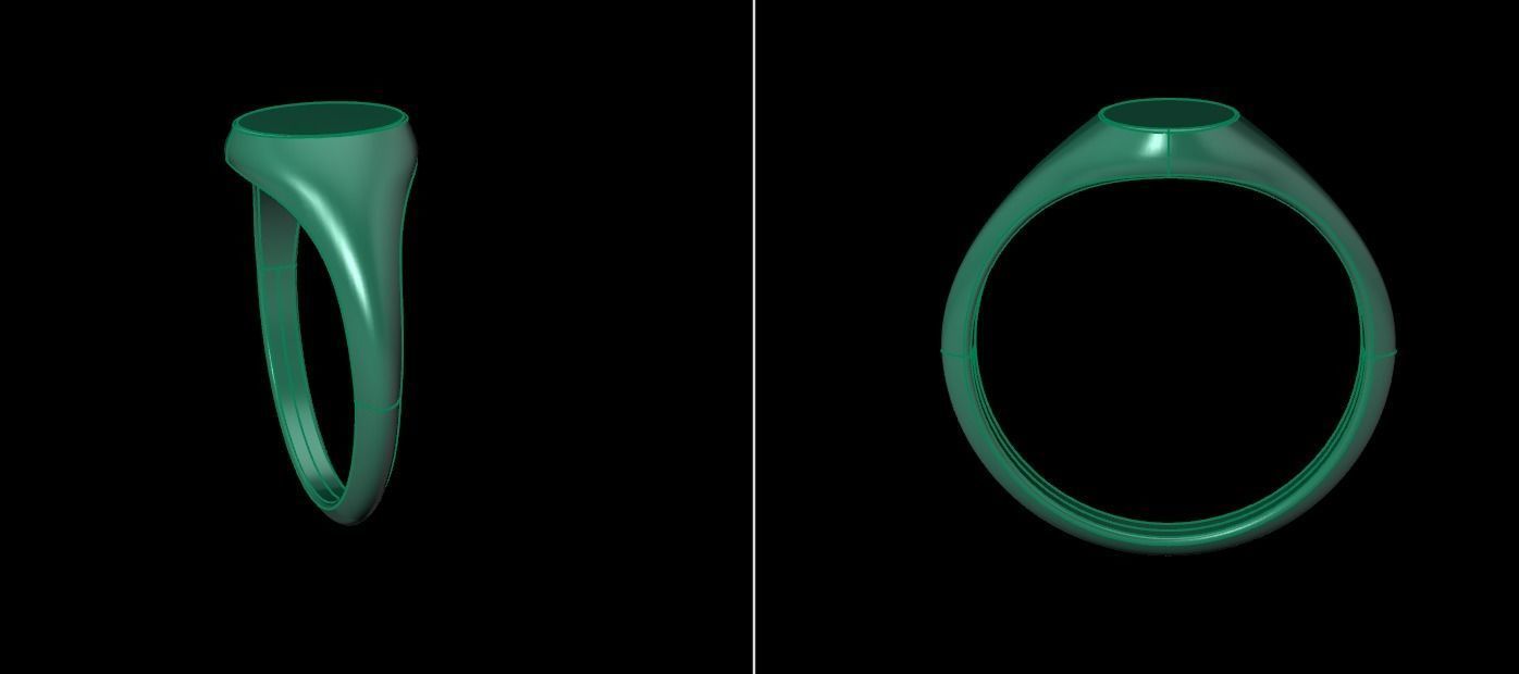 Dainty Thin Signet Ring Vertical Oval Mix Size 3D print model_20