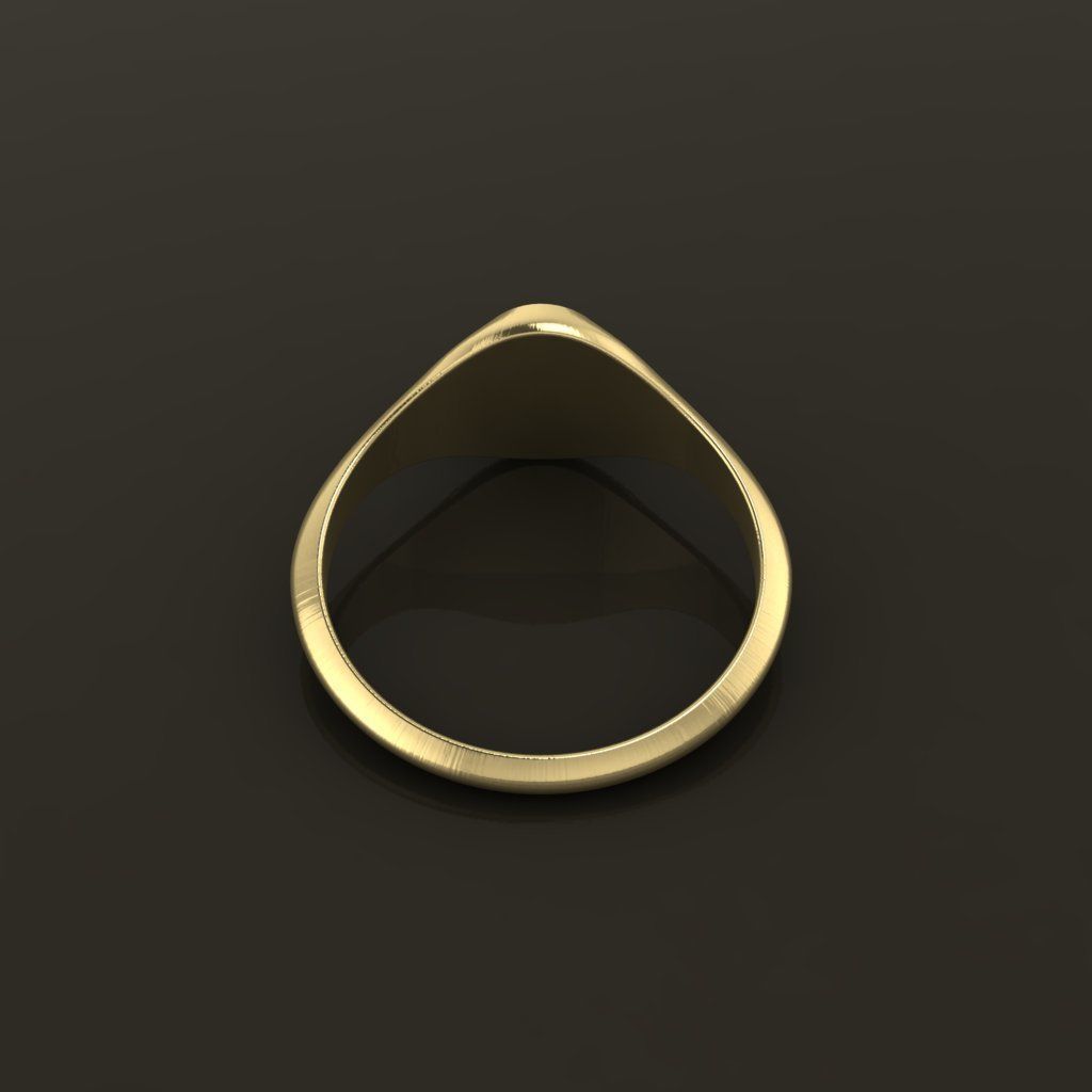 Dainty Thin Signet Ring Vertical Oval Mix Size 3D print model_8