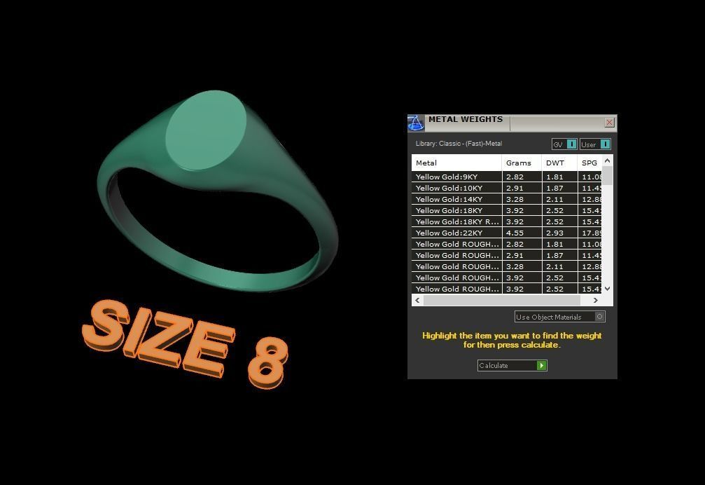 Dainty Thin Signet Ring Vertical Oval Mix Size 3D print model_14