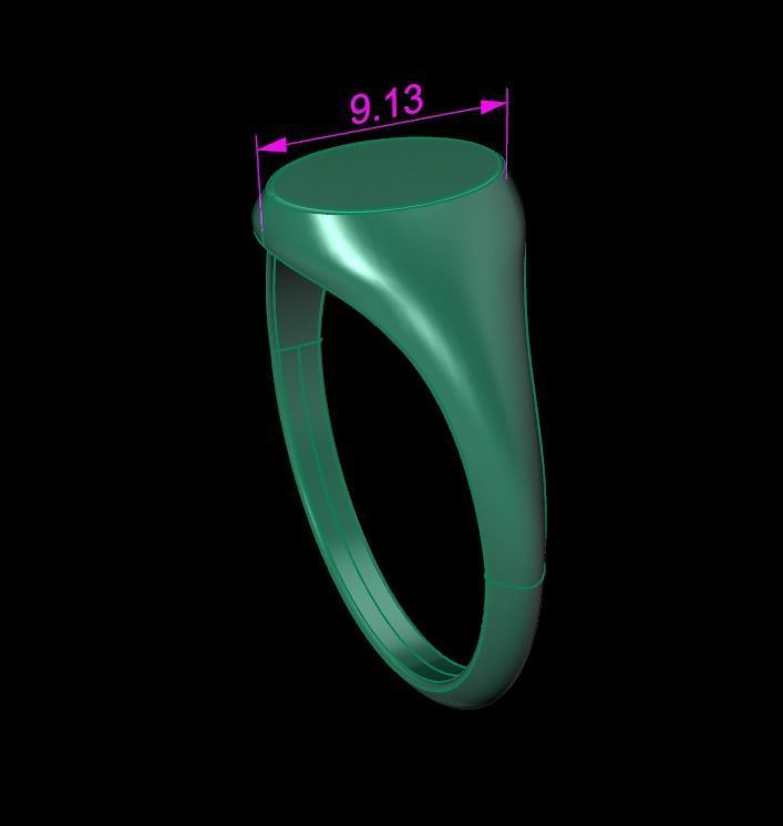 Dainty Thin Signet Ring Vertical Oval Mix Size 3D print model_18