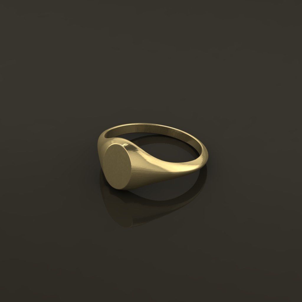 Dainty Thin Signet Ring Vertical Oval Mix Size 3D print model_7
