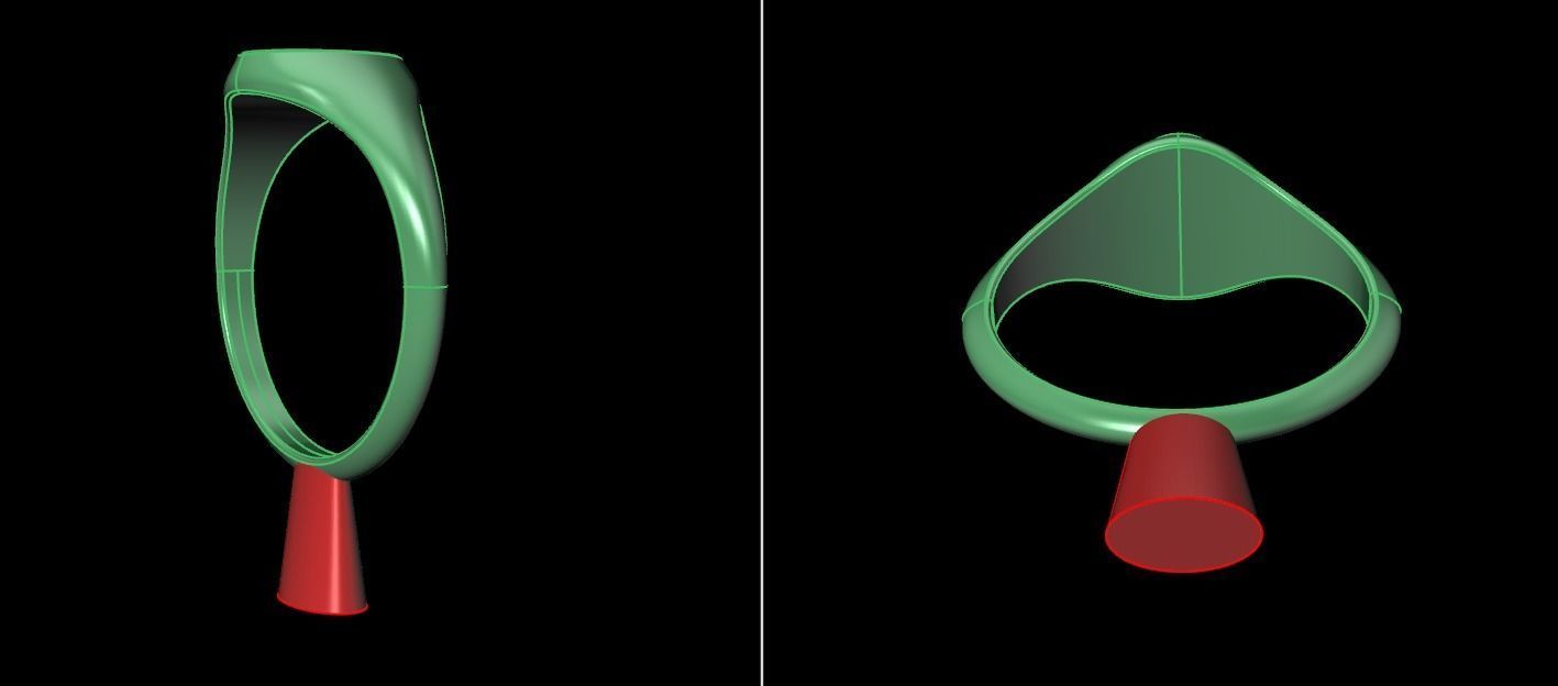 Dainty Thin Signet Ring Vertical Oval Mix Size 3D print model_19