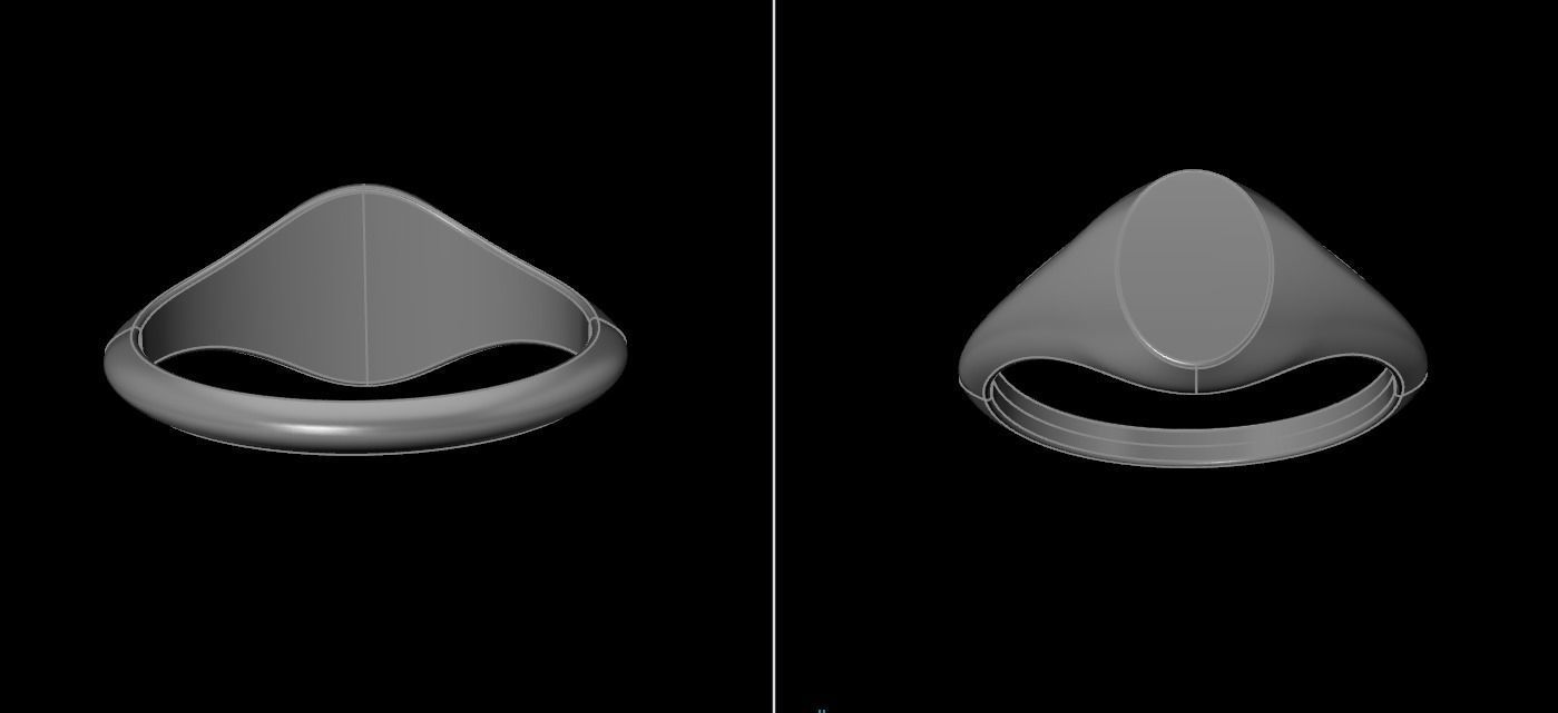 Dainty Thin Signet Ring Vertical Oval Mix Size 3D print model_21