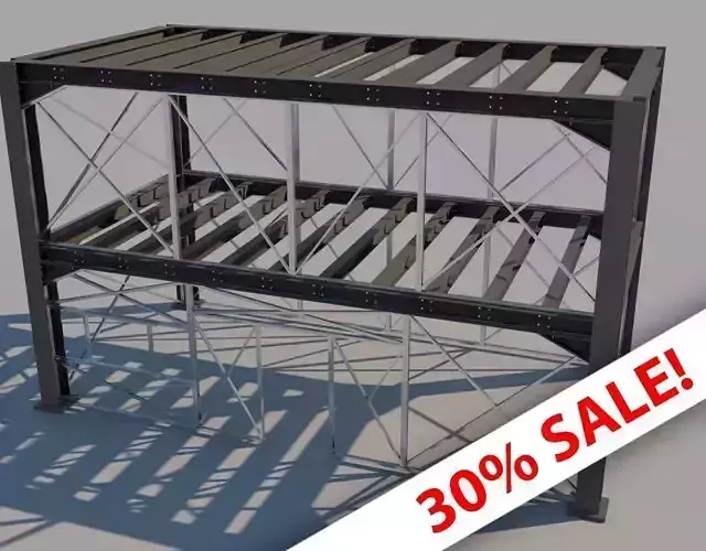 Steel Frame Structure Low-poly 3D model