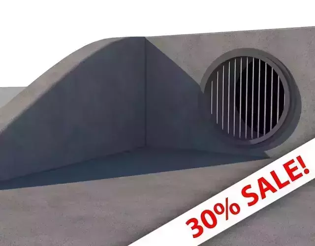 Sewers concrete floor with vent