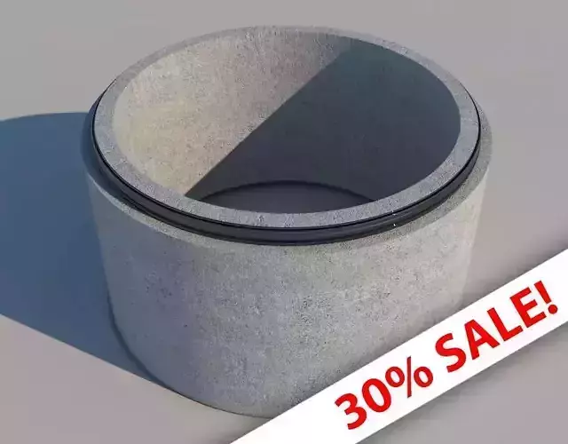 Concrete Drainage Pipe Low-poly 3D model