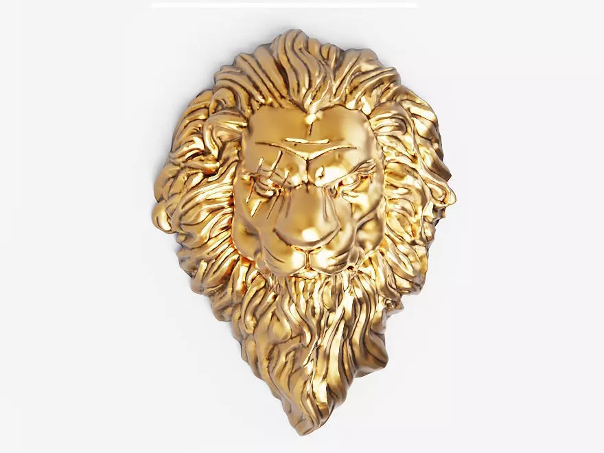 lion head cnc printable jewelry silver 3D model 3D print model