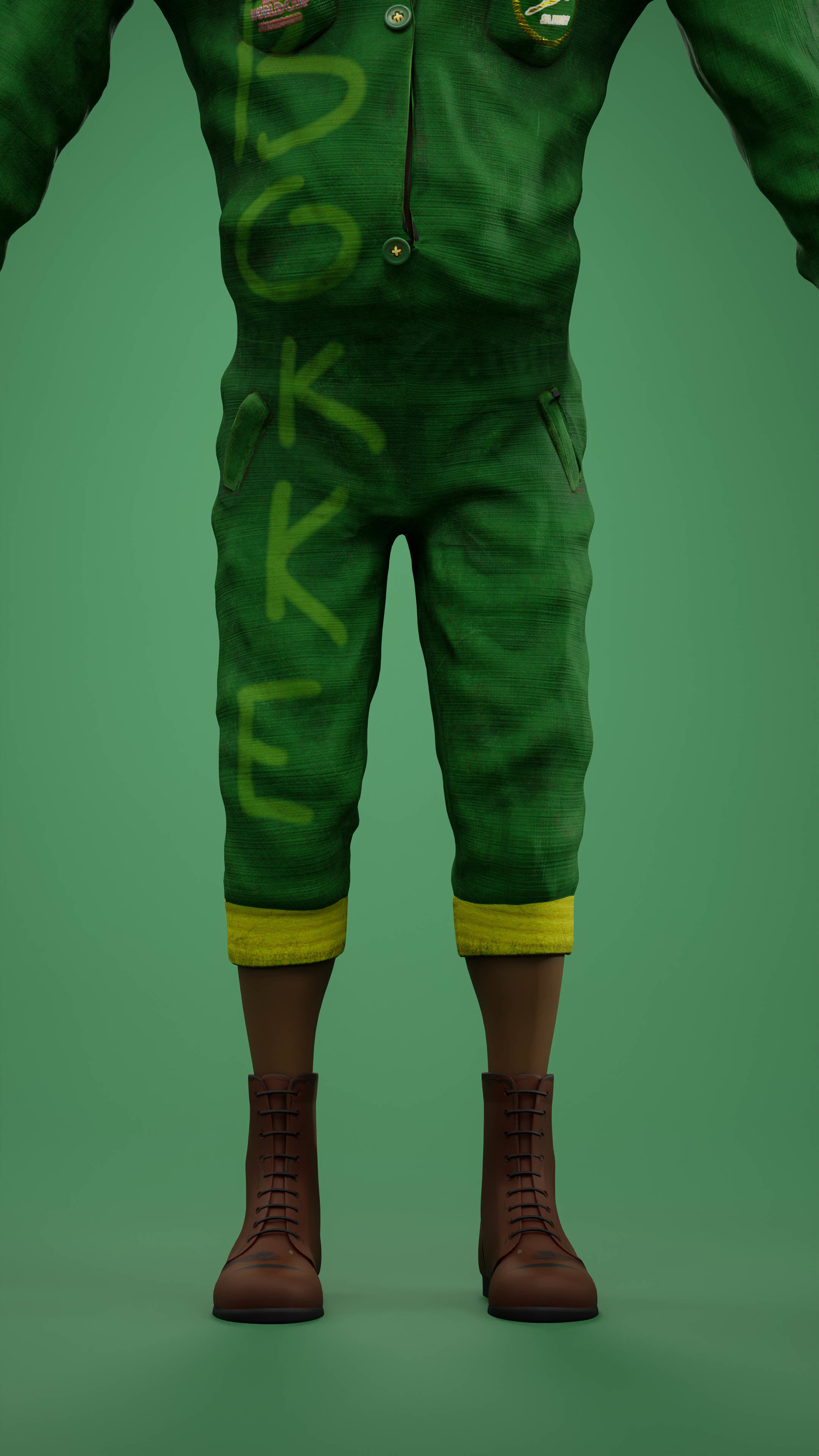 Sipho the Springboks fan rigged 3D model_11