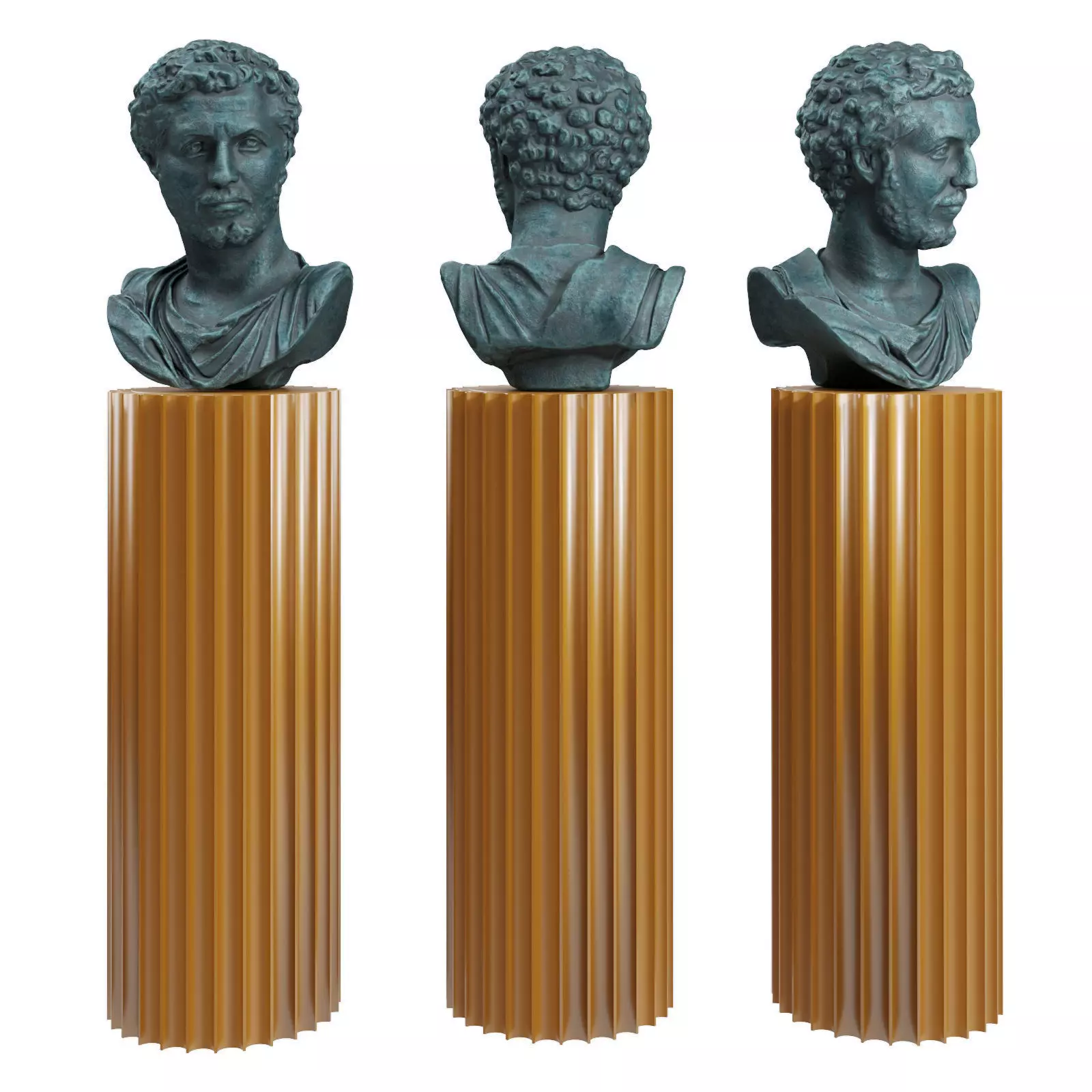 Septimius Severus Roman bust pedestal Low-poly 3D model_0
