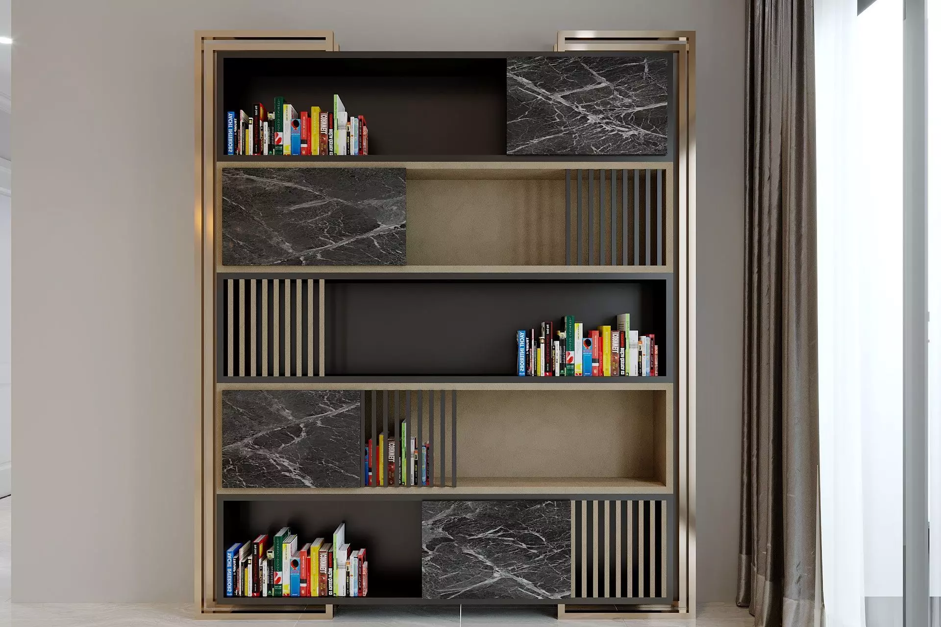 shelf bookcase 3D model_0
