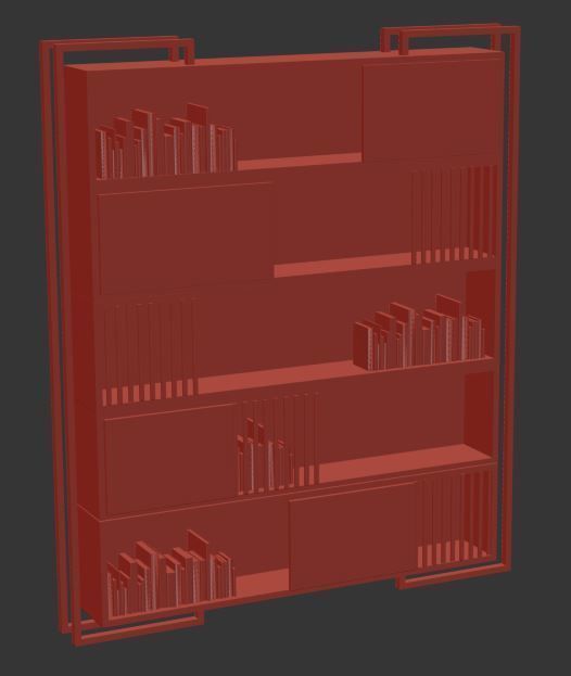 shelf bookcase 3D model_1