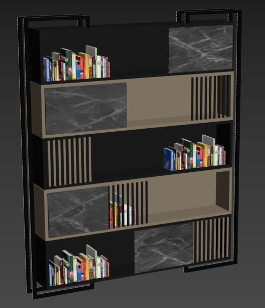 shelf bookcase 3D model_3