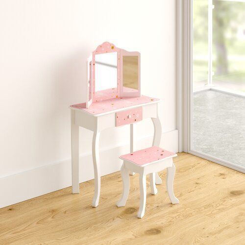 Acmetonia Dressing Makeup Table Chair Set  3D model_9