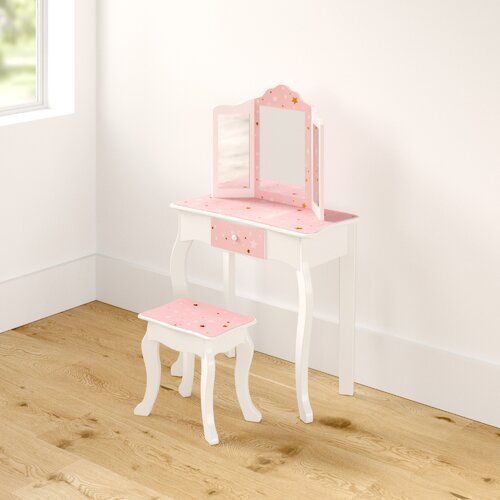 Acmetonia Dressing Makeup Table Chair Set  3D model_10