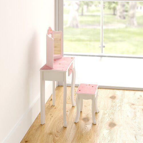 Acmetonia Dressing Makeup Table Chair Set  3D model_11