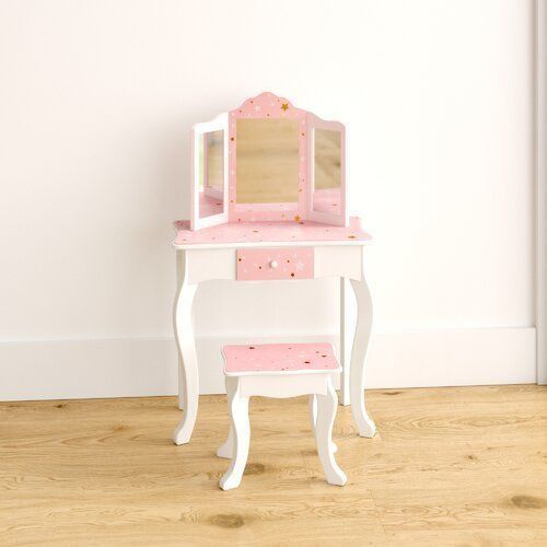 Acmetonia Dressing Makeup Table Chair Set  3D model_12