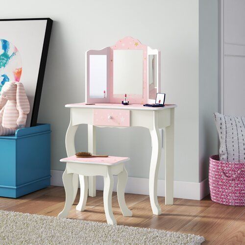 Acmetonia Dressing Makeup Table Chair Set  3D model_8