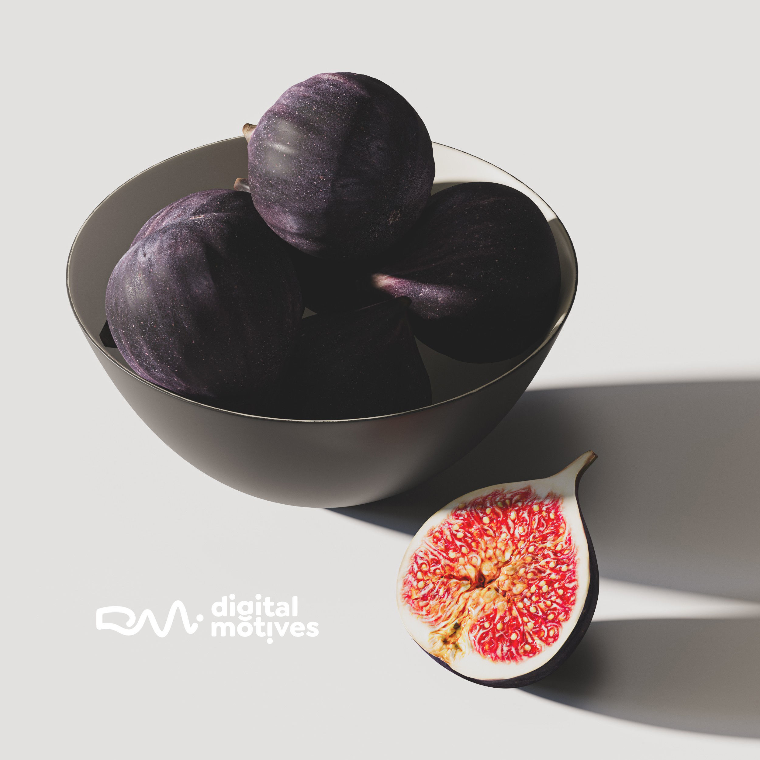 Figs and Black Tableware 3D model_5
