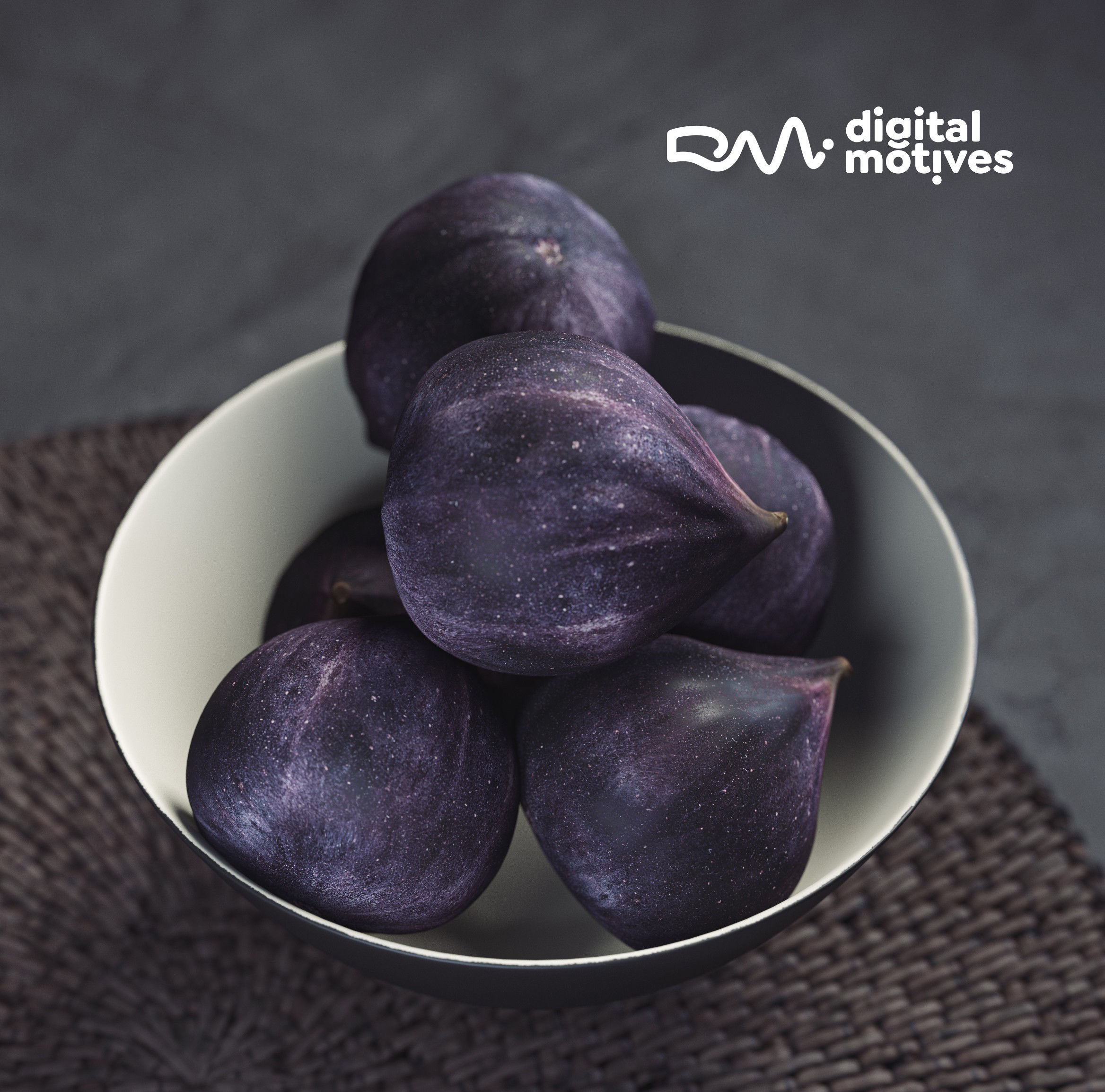 Figs and Black Tableware 3D model_4