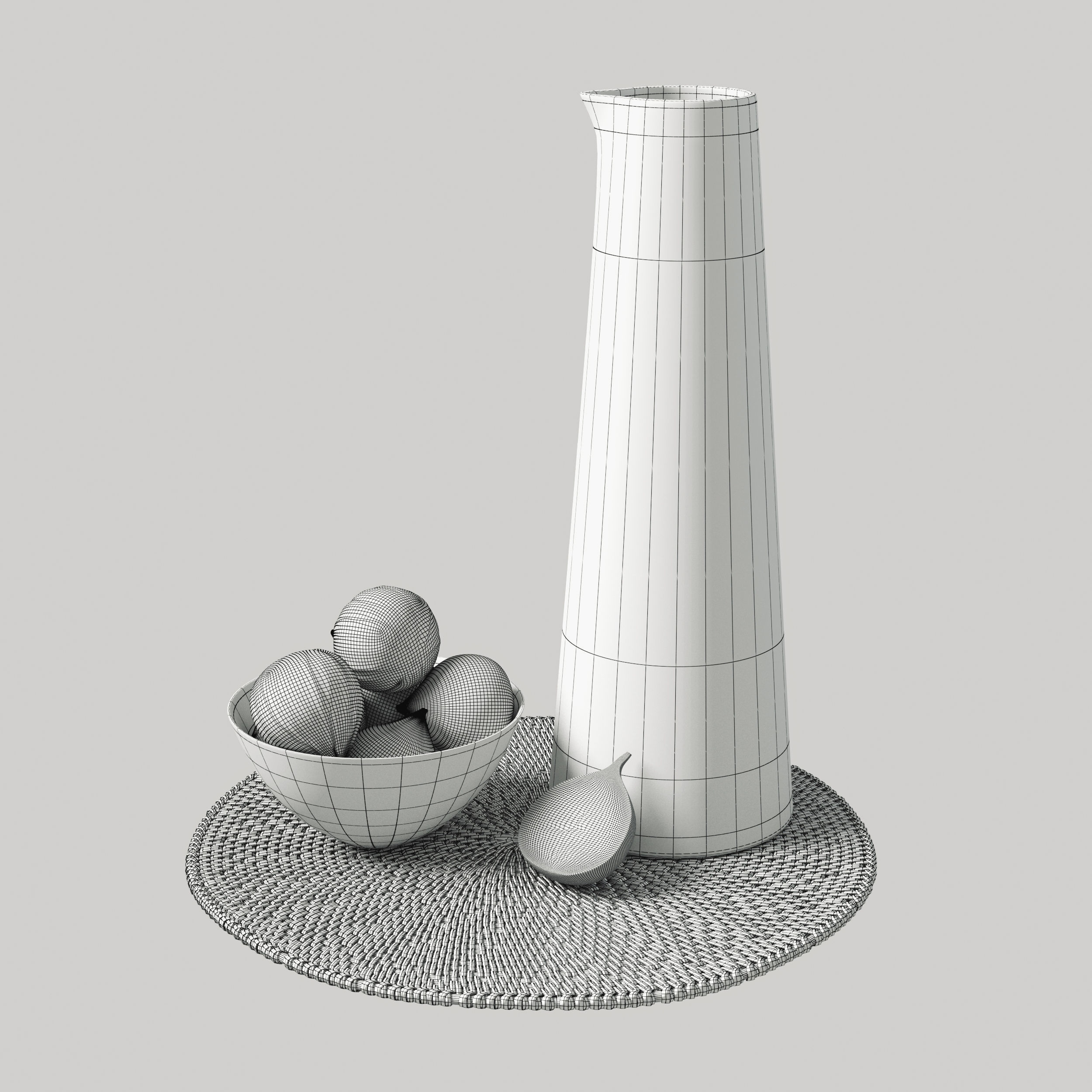 Figs and Black Tableware 3D model_9