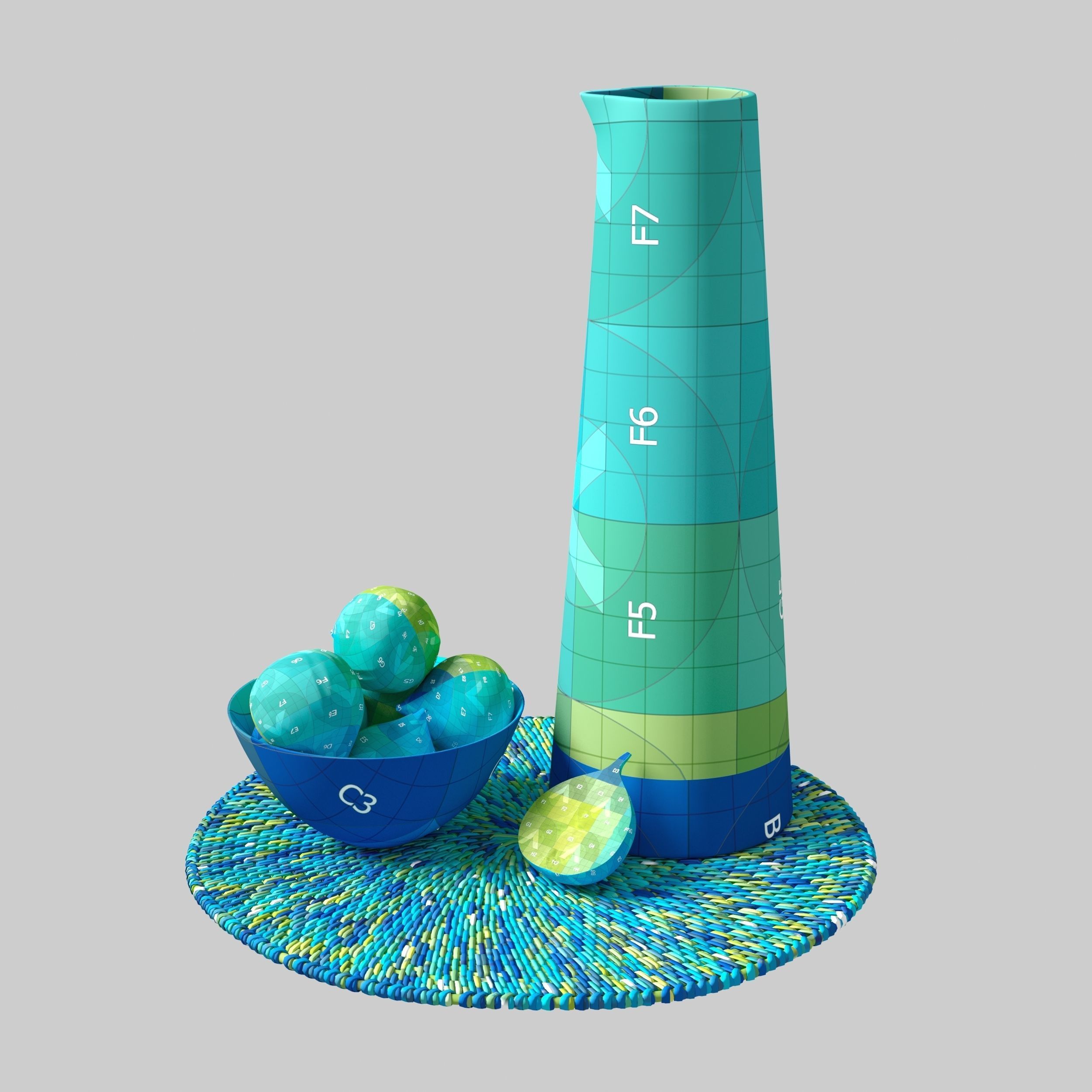 Figs and Black Tableware 3D model_8