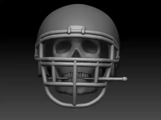 3D Printable American Football Helmet Skull Bubble Head