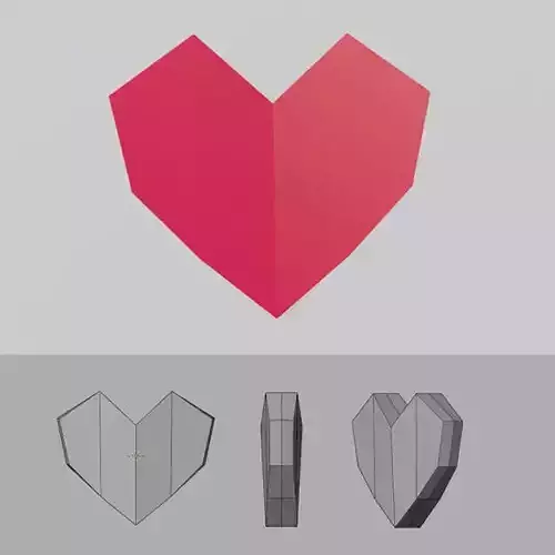 Low Poly Heart origami