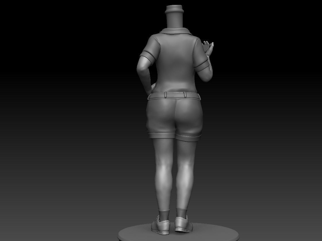 3D Printable Fat woman with timer Bubble Head 3D print model_2