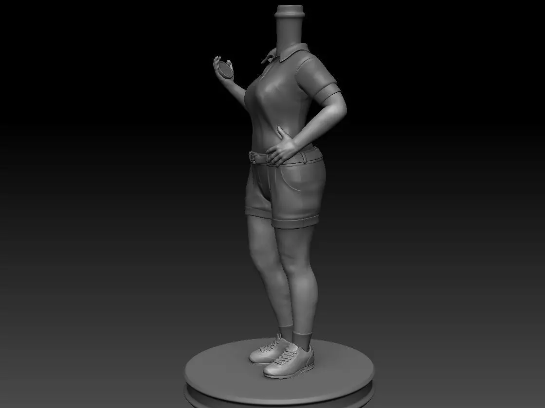 3D Printable Fat woman with timer Bubble Head 3D print model_0
