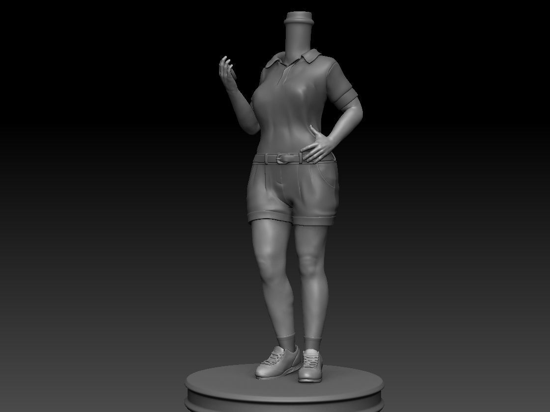 3D Printable Fat woman with timer Bubble Head 3D print model_1