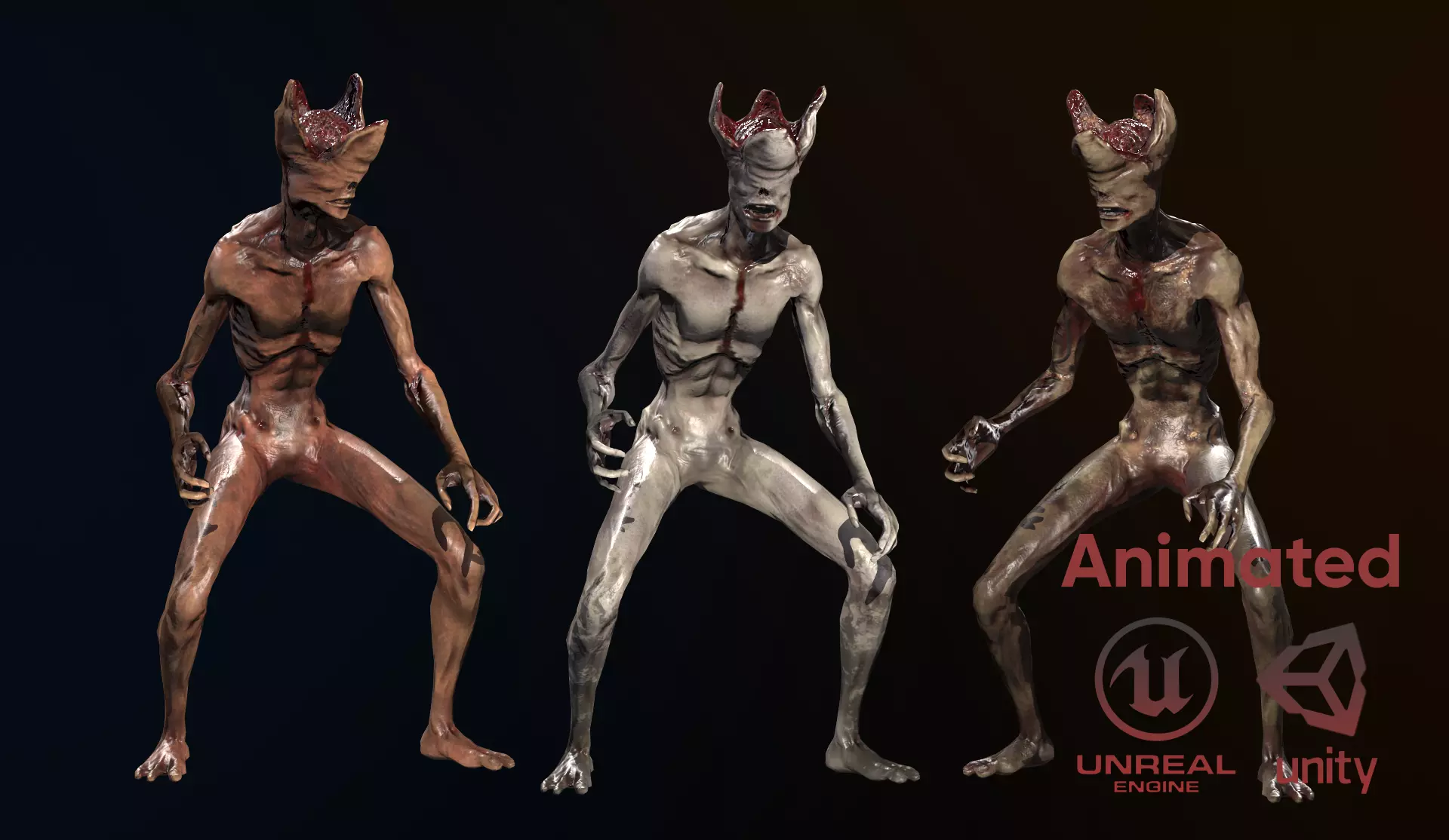Mutant with open brain Free low-poly 3D model