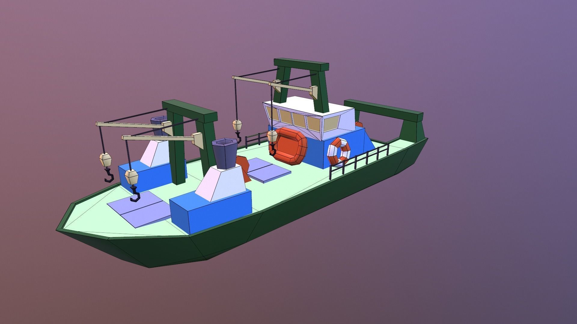 Low poly ship Low-poly 3D model_2