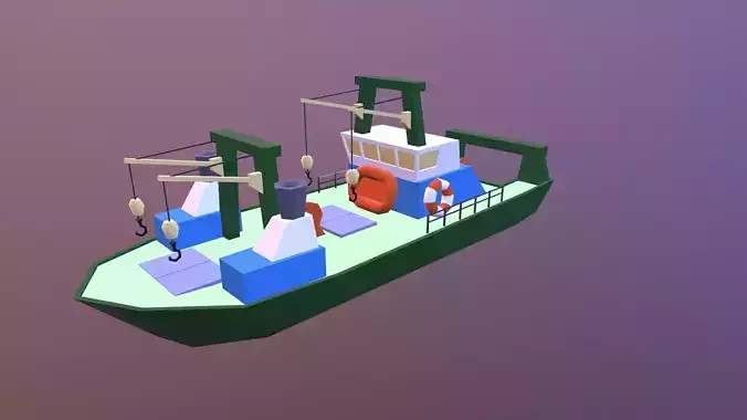 Low poly ship Low-poly 3D model
