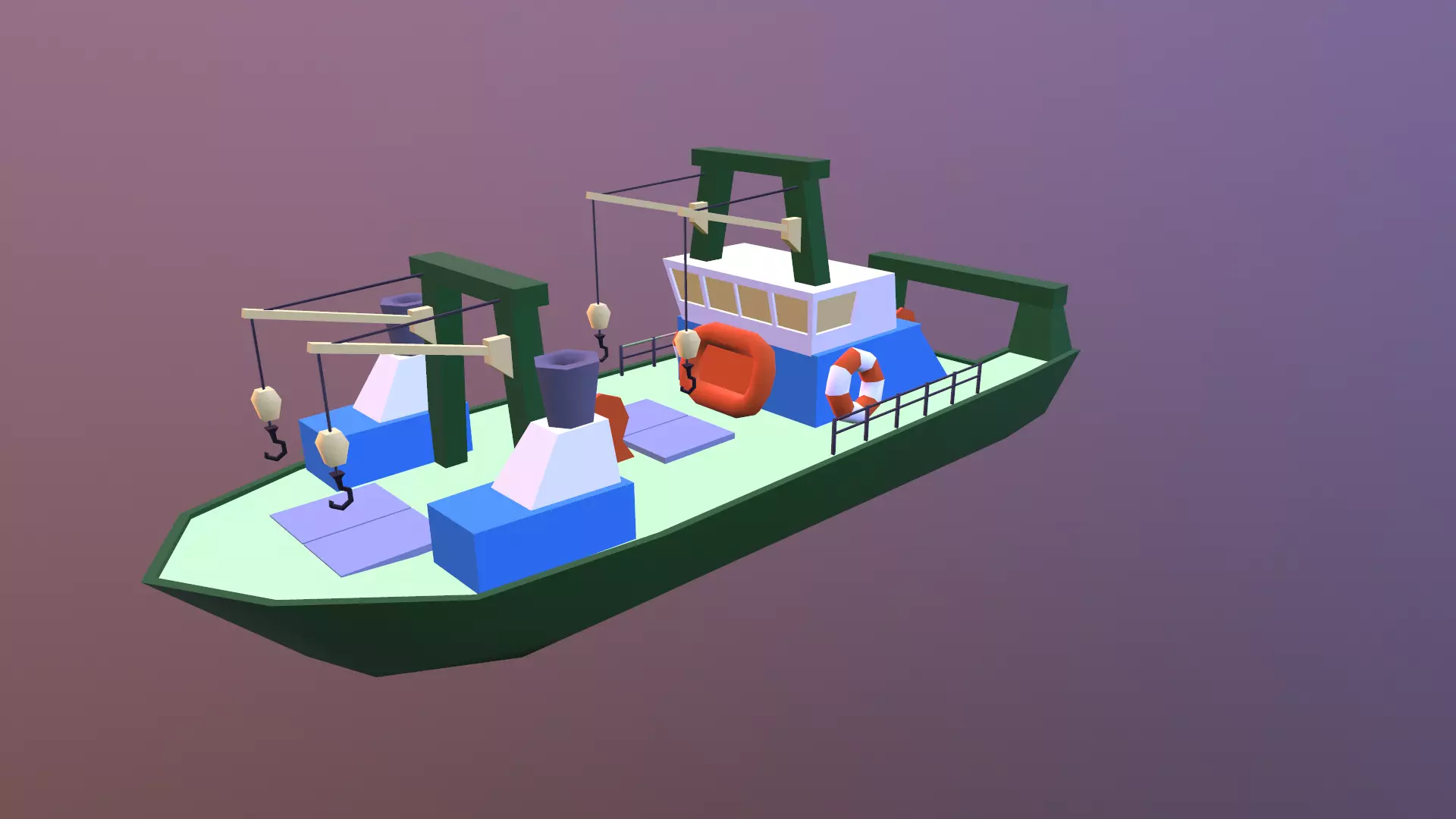 Low poly ship Low-poly 3D model_0