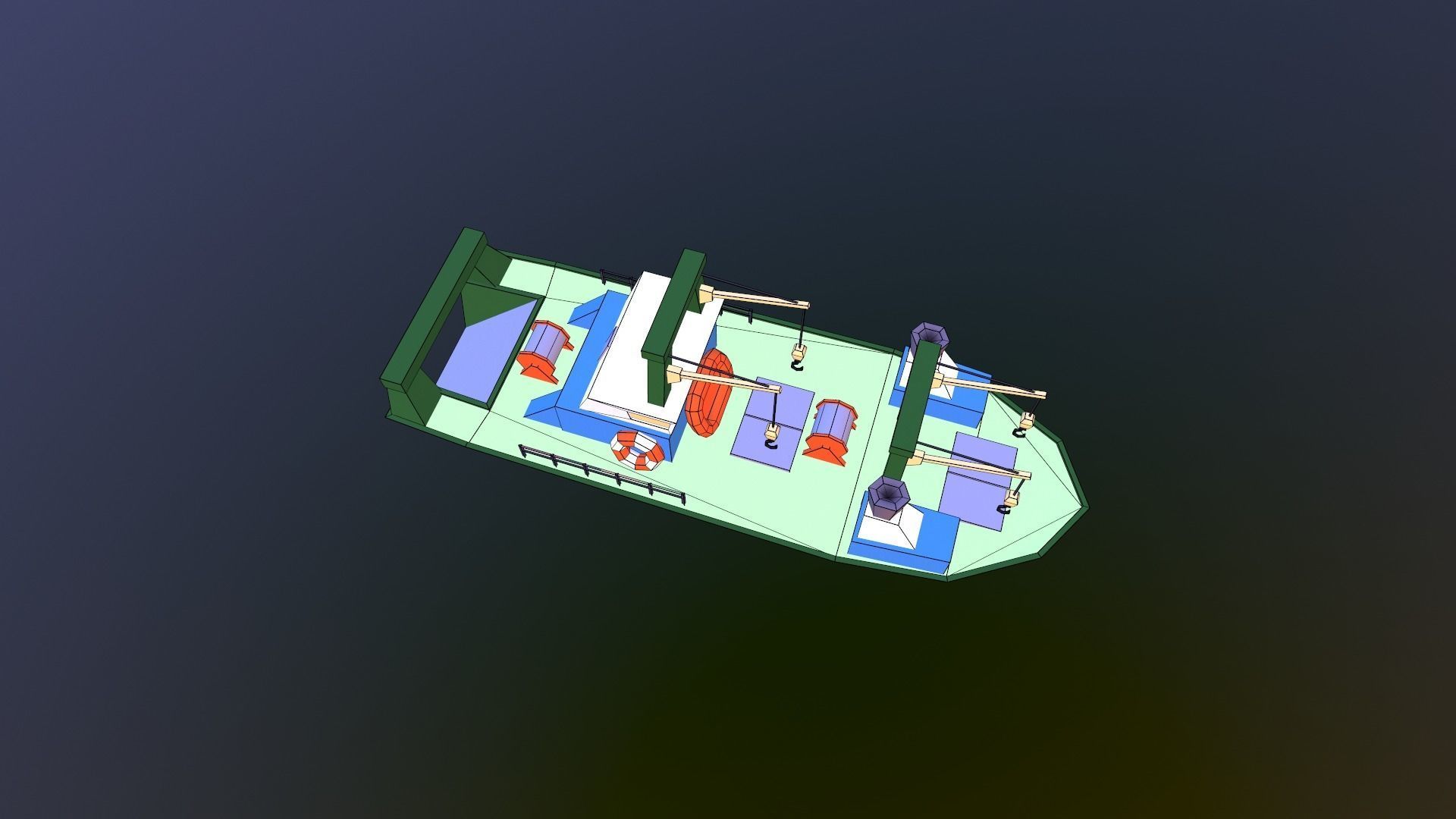 Low poly ship Low-poly 3D model_4