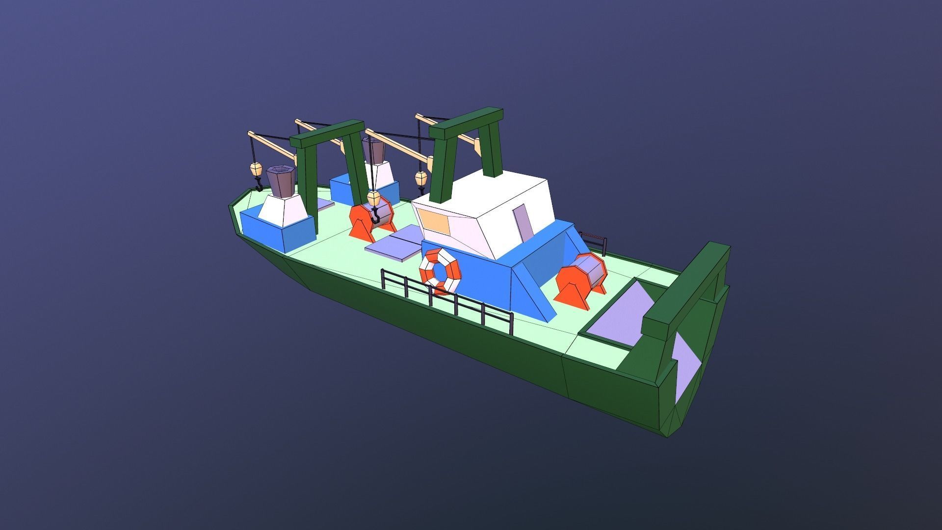 Low poly ship Low-poly 3D model_5