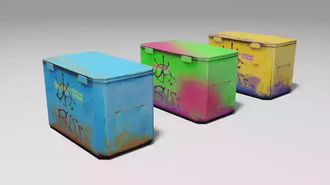Three Trash Containers