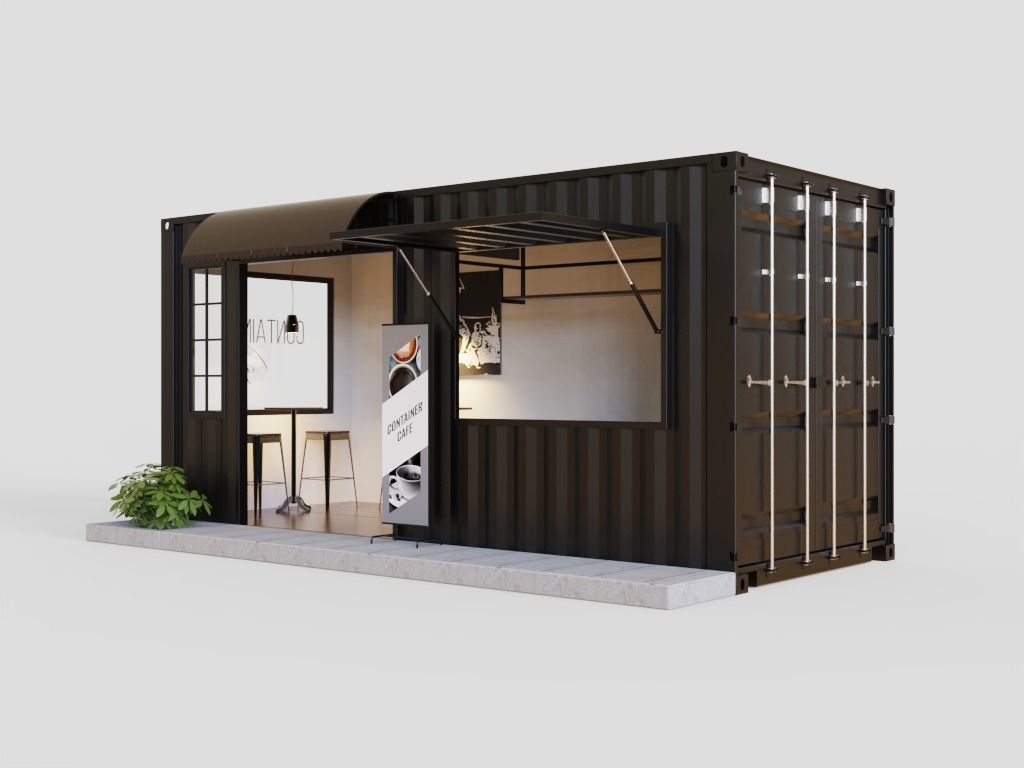 Container Cafe 2 3D model_2