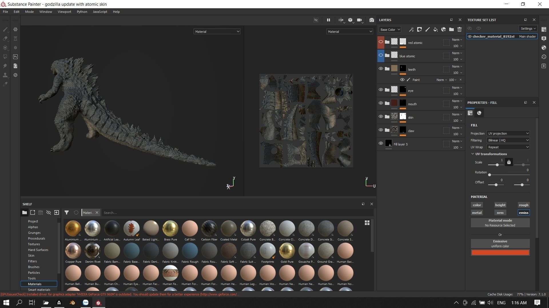 Godzilla kaiju titan Low-poly 3D model_36