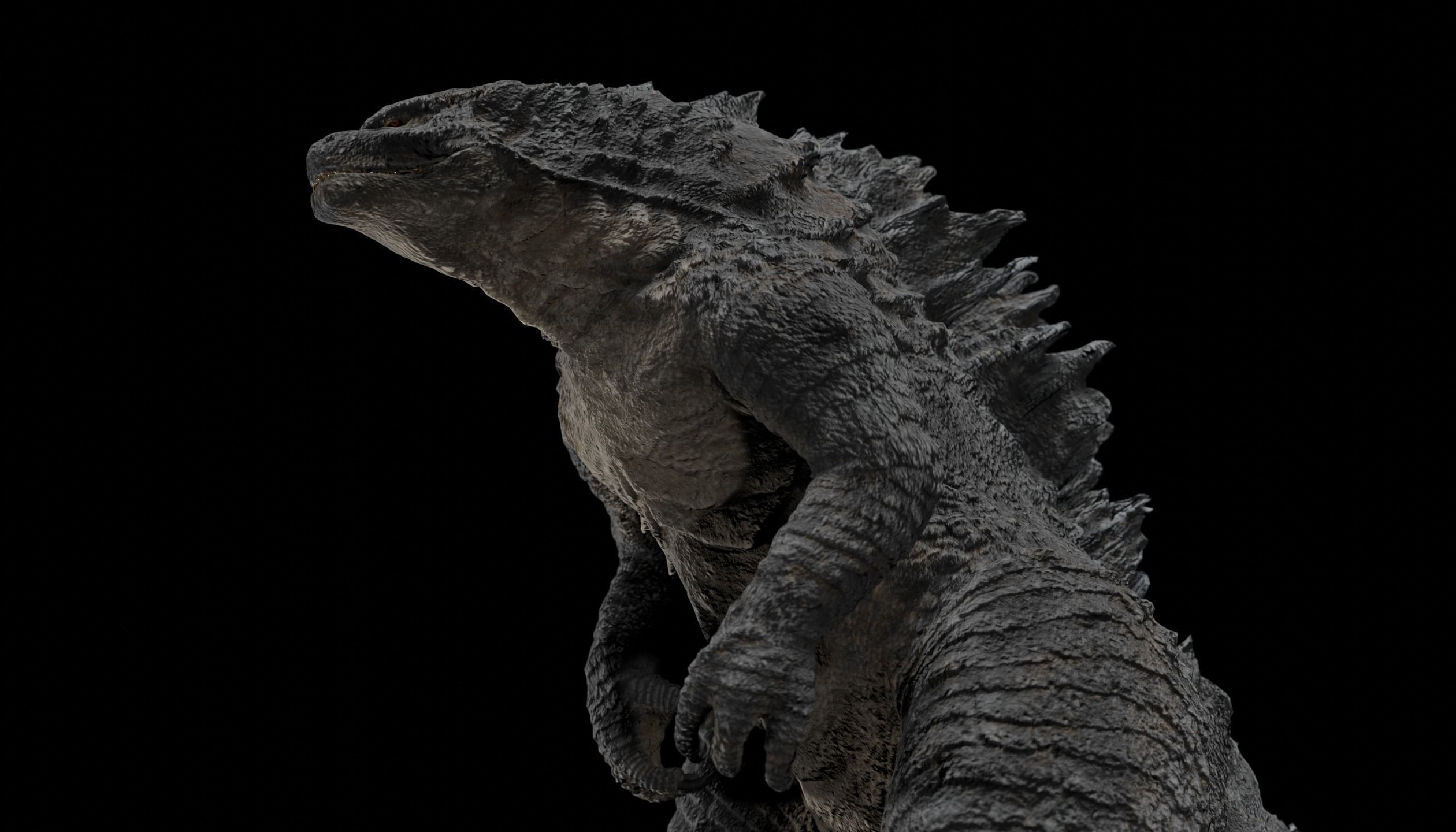 Godzilla kaiju titan Low-poly 3D model_11