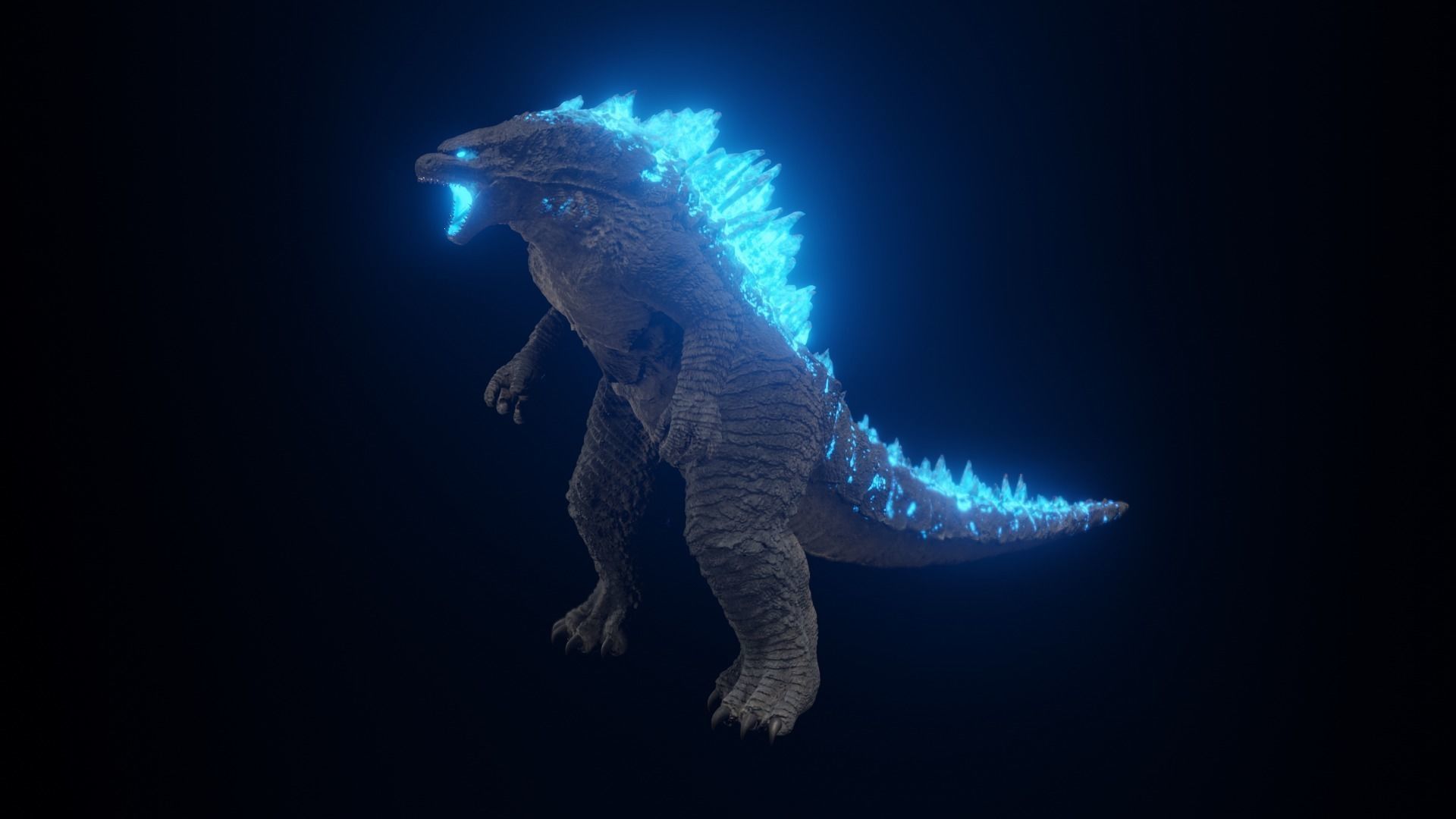 Godzilla kaiju titan Low-poly 3D model_9